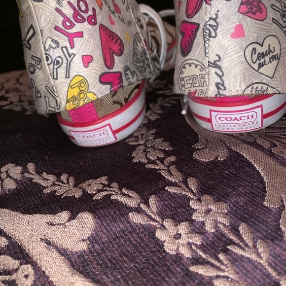 Authentic Coach Poppy Hi Top Shoes Size 6 - Picture 2 of 2